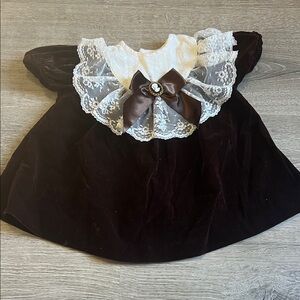 Elegant Brown and White Kids Formal Dress